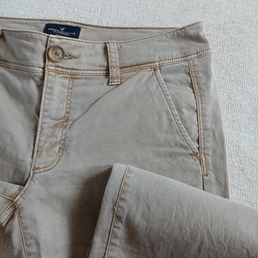 aeo ♡ kickboot stretch khakis 6 y2k 2010s indie sleaze office siren trousers - Picture 4 of 10